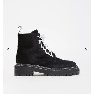 Proenza Schouler Black Ponyhair Combat Boots